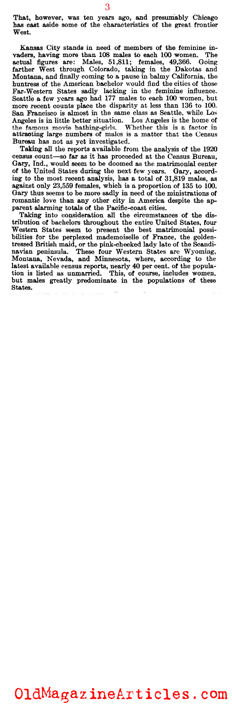 1921 Saw Many Single European Women Moving to the U.S. (Literary Digest, 1921)